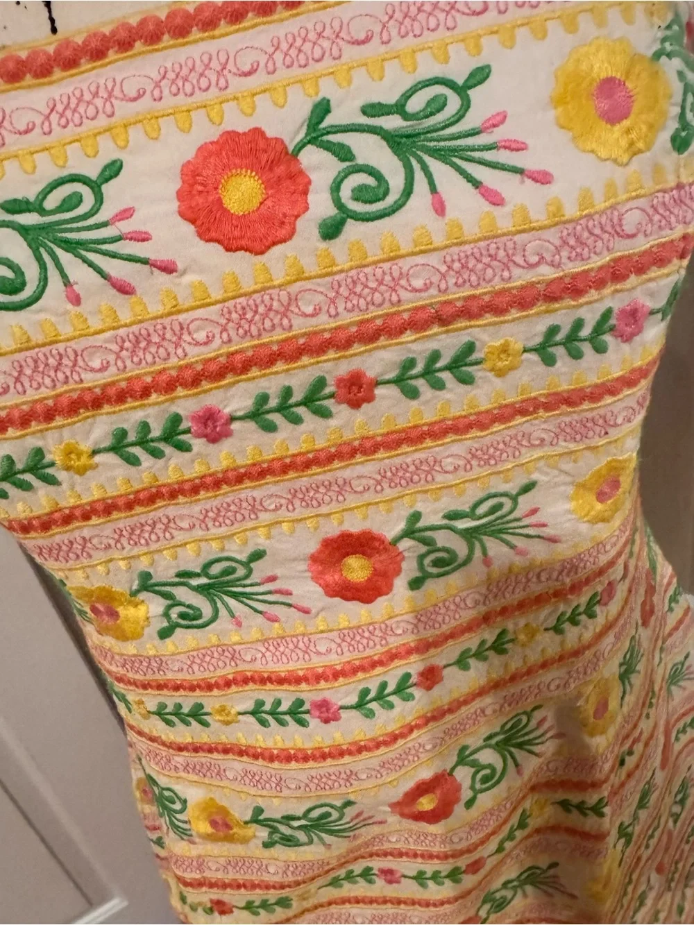 Lilly Pulitzer Strapless Floral Stripe Sundress in Yellow, Pink & Green - Picture 2 of 4